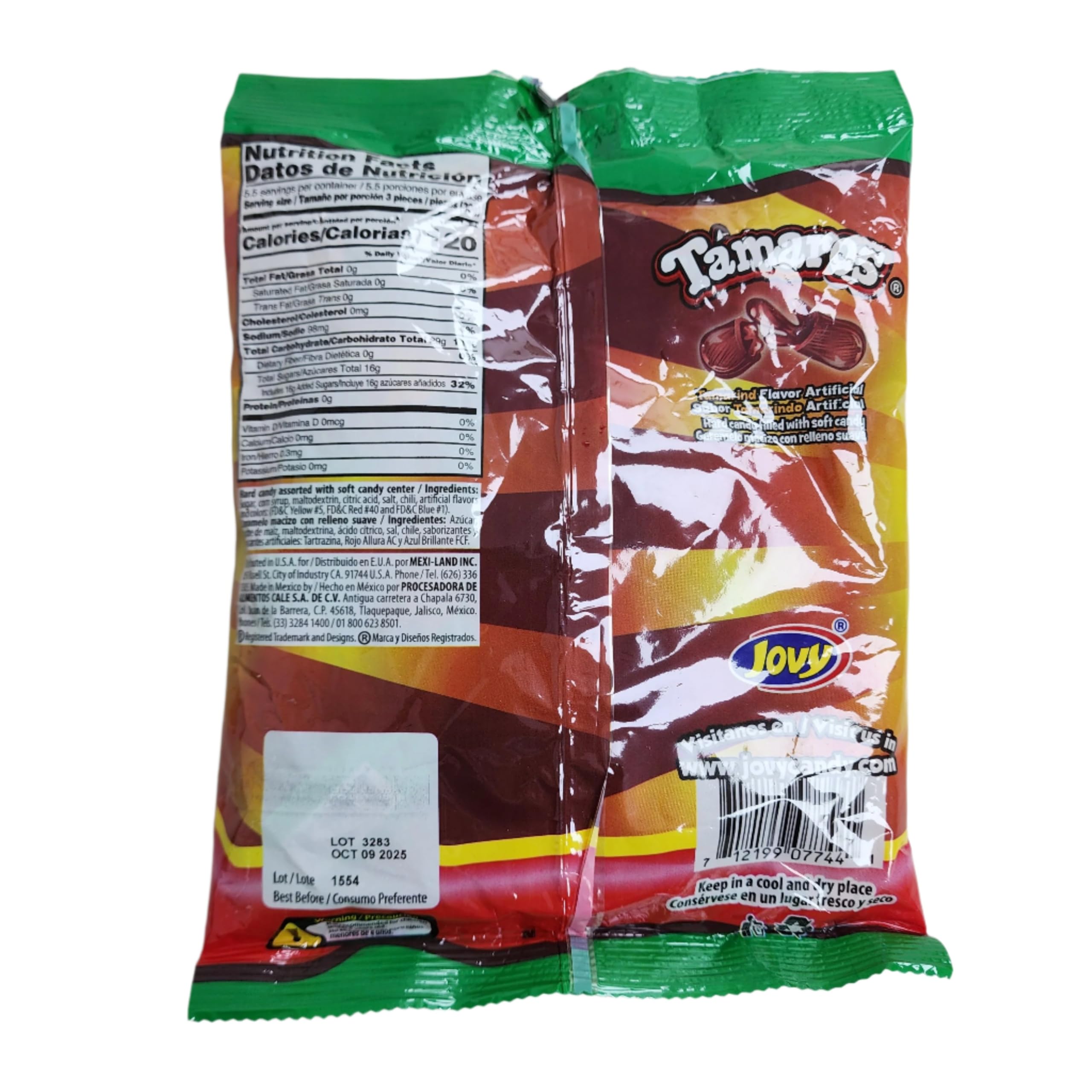 Jovy Tamaros Tamarind Flavored Candy | 6oz Bag | Authentic Mexican Candy | Sweet & Tangy Snack for Parties, Road Trips & Movie Nights