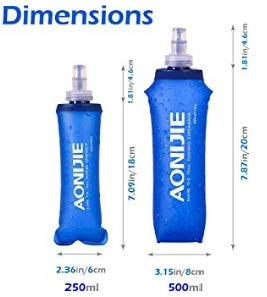 AONIJIE 2 Pack Collapsible Water Bottles 250ml - BPA Free TPU Soft Folding Flask for Running, Cycling, Hiking & Outdoor Sports | Lightweight & Leak Proof Hydration Solution for Gym, Travel and Daily Use