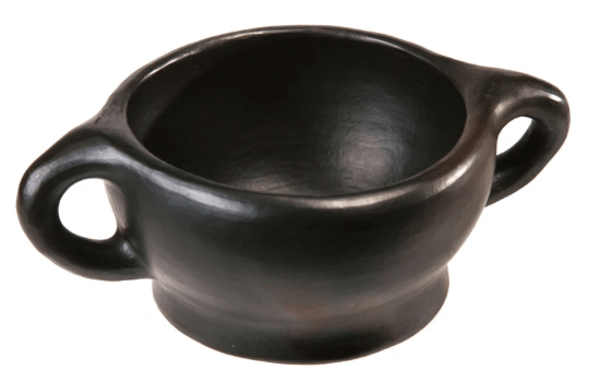Authentic Chamba Bowl with Handles - Elegant Black Clay Serving Dish for Soups, Salads & Meals | Handmade in Colombia | Perfect for Dining, Entertaining & Gifts