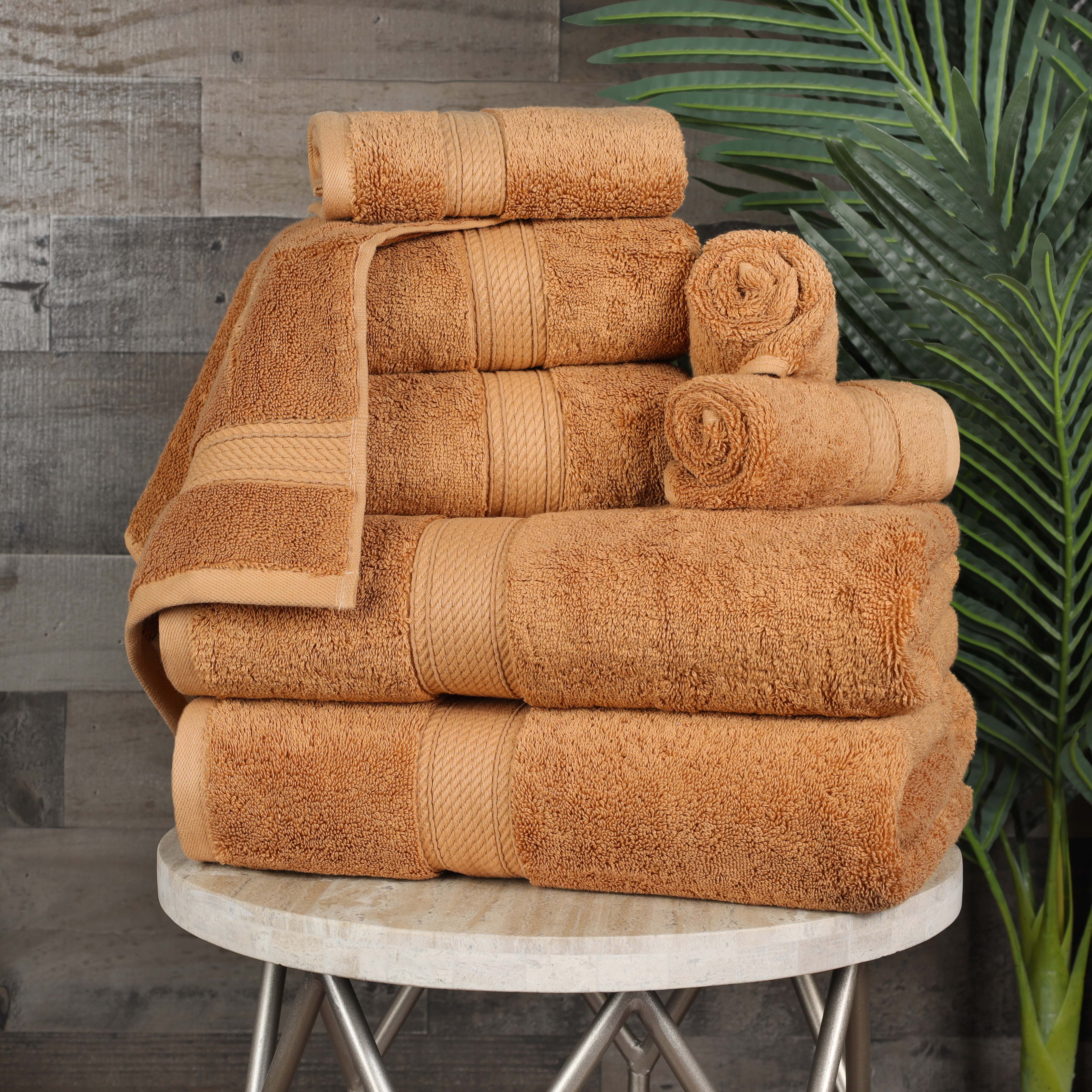 Premium 8-Piece Egyptian Cotton Towel Set - Ultra Soft, Heavyweight & Plush for Bath, Spa & Luxury Home Decor
