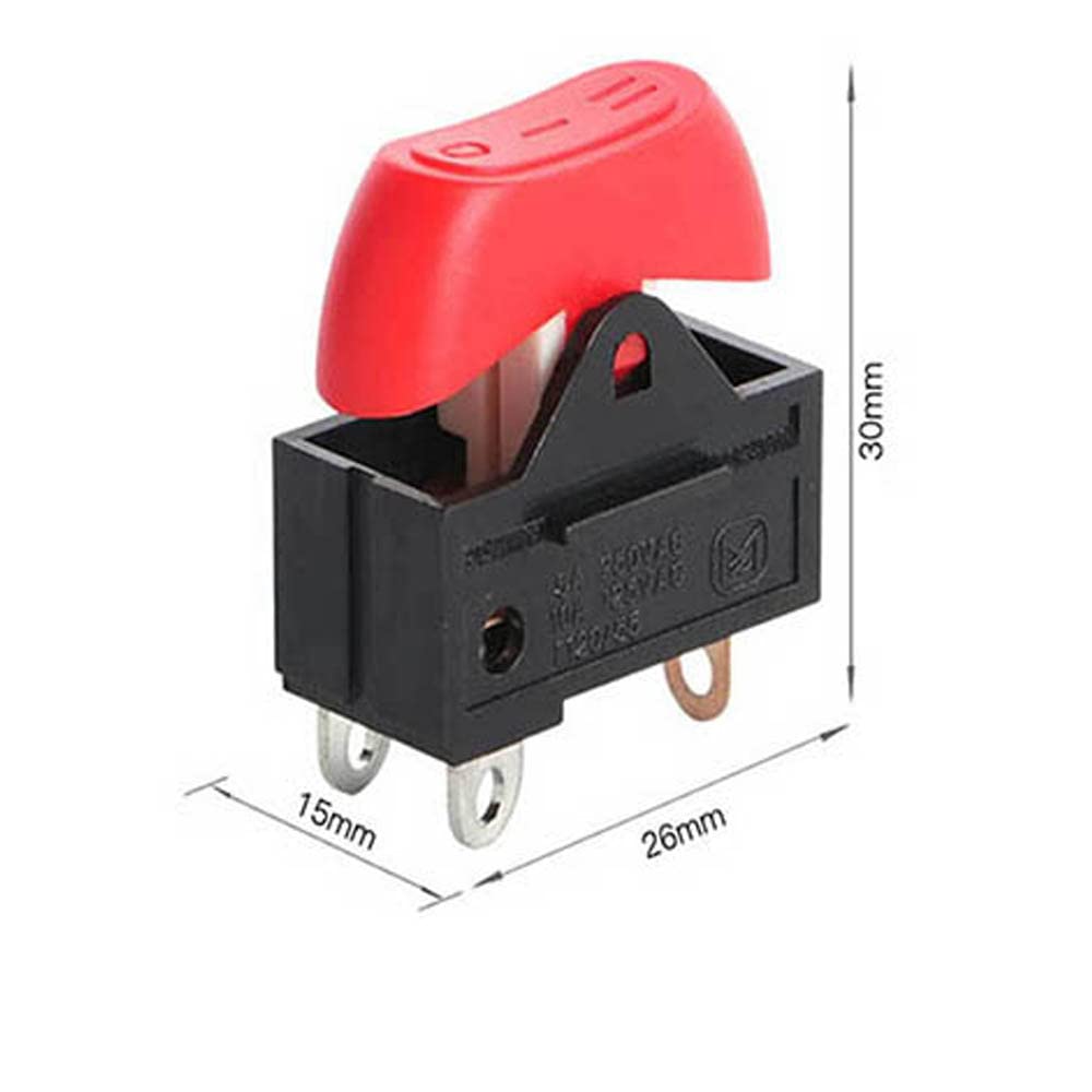 1Pcs KCD15-103/T 3 Position ON-Off-ON Rocker Switch for Hair Dryer, Boat & Marine Use - Red (Perfect for Electrical Appliances, Automotive & Marine Applications)