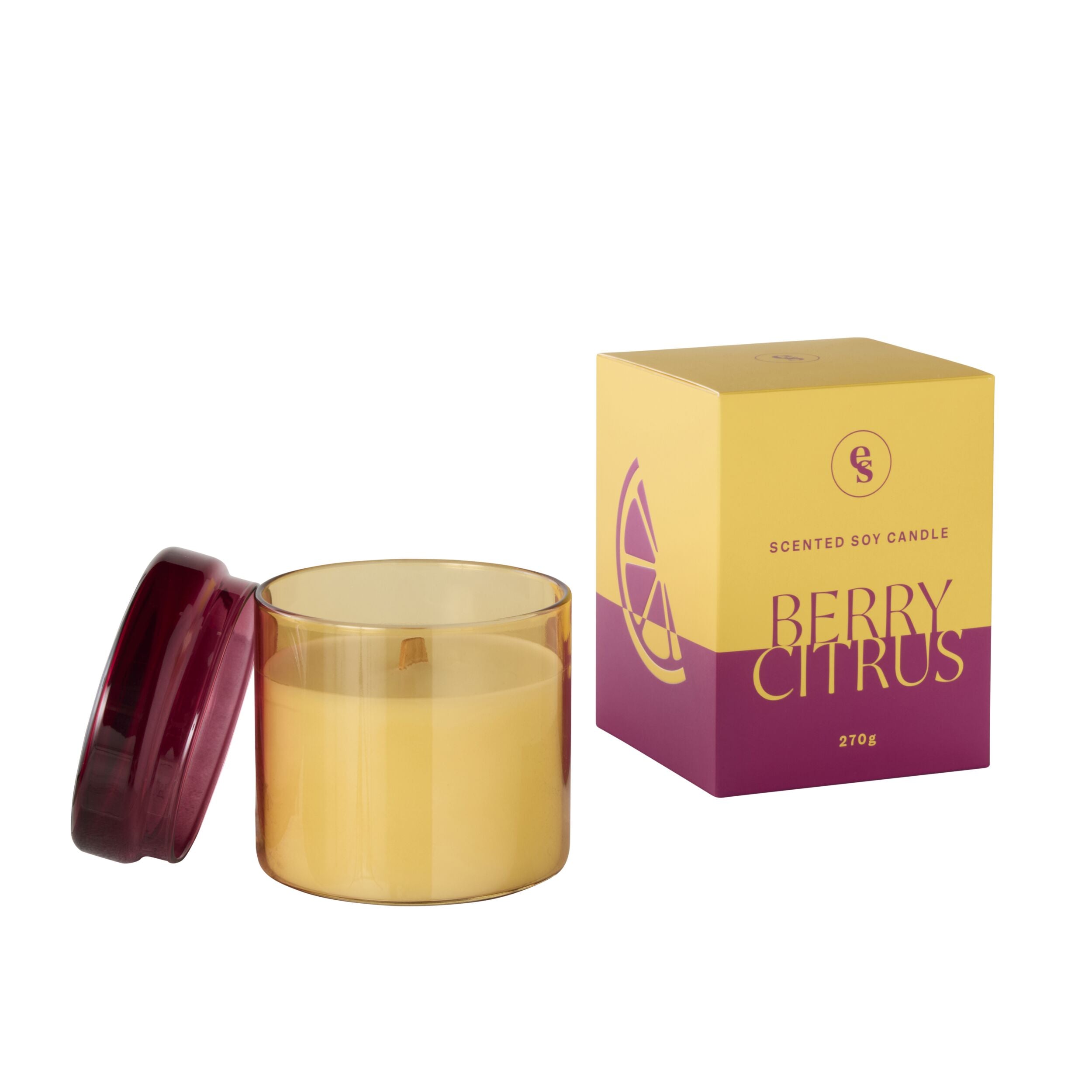 Berry Citrus Scented Candle 9.5oz - Natural Soy Wax Aromatherapy Candle for Home, Relaxation & Gift Giving