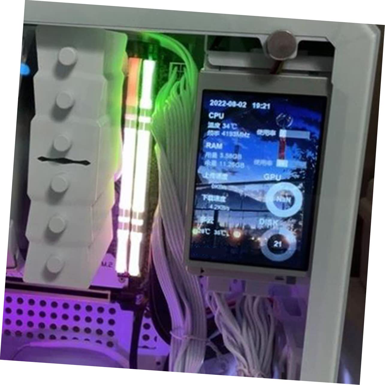 Uonlytech 3-Pack Secondary Monitor for PC - External GPU Enclosure, Mini Computer Display Case, HDD/CPU Data Monitor with Copper Cooling | Perfect for Gaming Rigs, Workstations & Network Monitoring