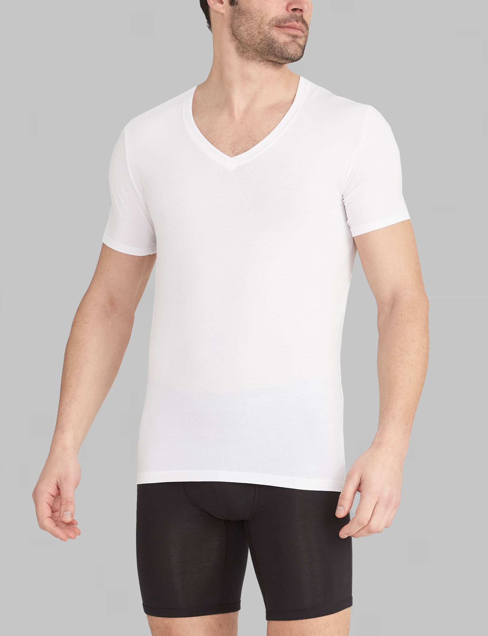 Cool Cotton Deep V Neck Stay Tucked Undershirt (3 Pack) - Breathable Comfort for Work & Casual Wear - Perfect Under Dress Shirts for Men