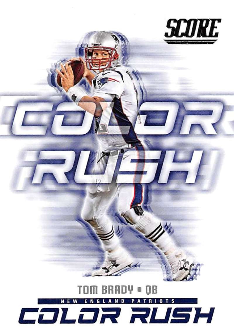 2018 Score Color Rush #1 Tom Brady New England Patriots Football Trading Card - Perfect for Collectors, Fans, and Sports Memorabilia Displays