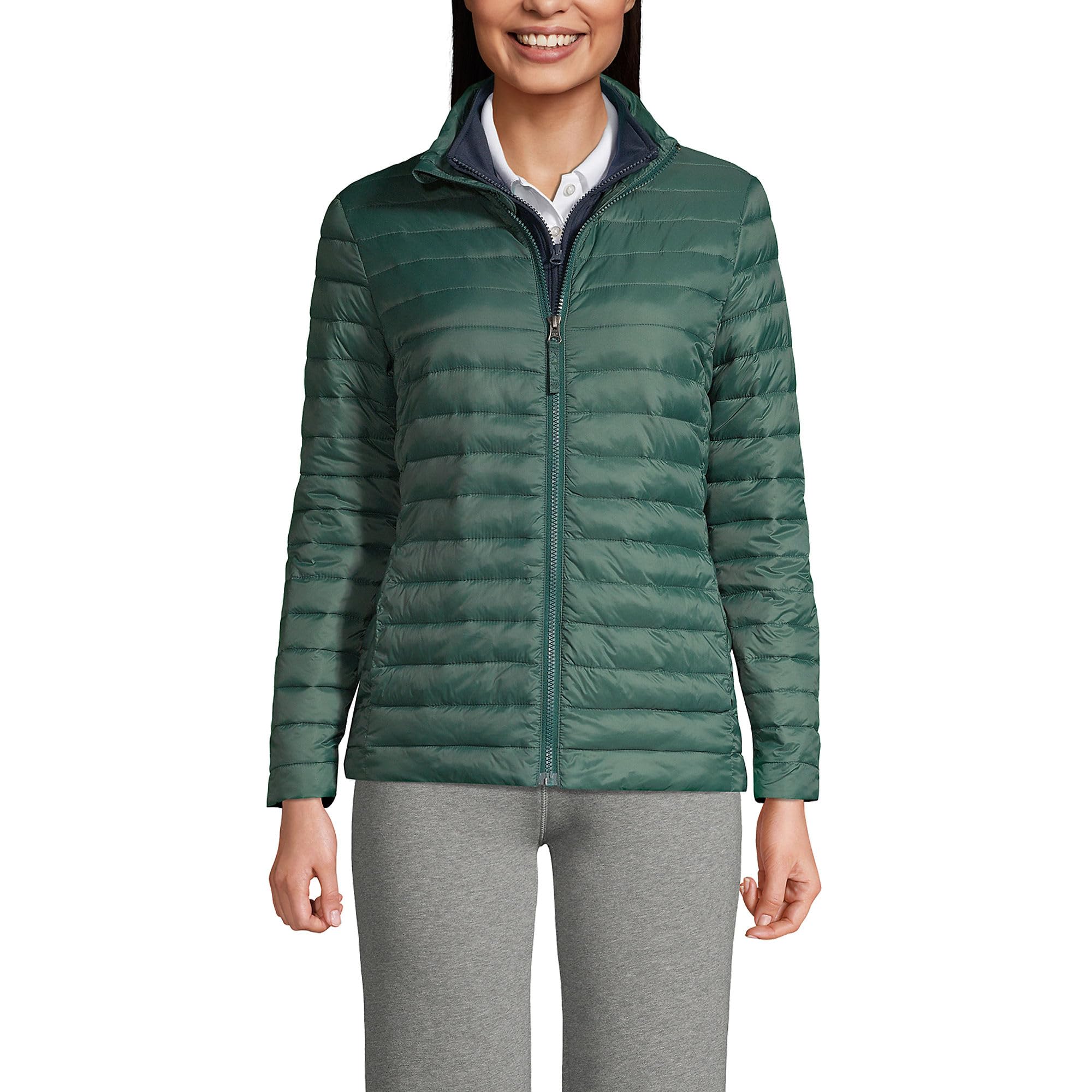 Lands' End Women's ThermoPlume Jacket - Insulated School Uniform Coat for Cold Weather | Perfect for Winter Classrooms & Outdoor Activities