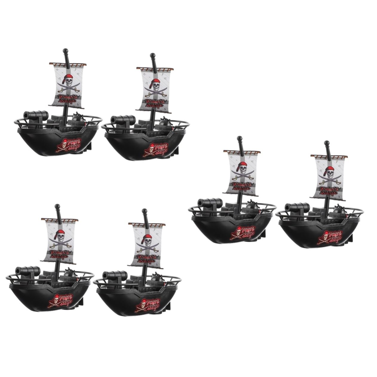 UPKOCH 6 Pack Motorized Pirate Boat Toys for Kids - Floating Pool Bath Toys Set - Durable Plastic Water Play Boats for Summer Fun | Perfect for Swimming Pools, Bathtubs & Outdoor Water Play