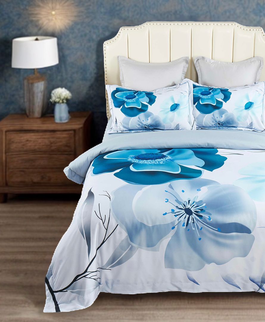 Julieta Floral Quilt Cover Set King Size - Luxury 100% Cotton Bedding Set with Vibrant Floral Design, Perfect for Master Bedroom & Guest Room Decor