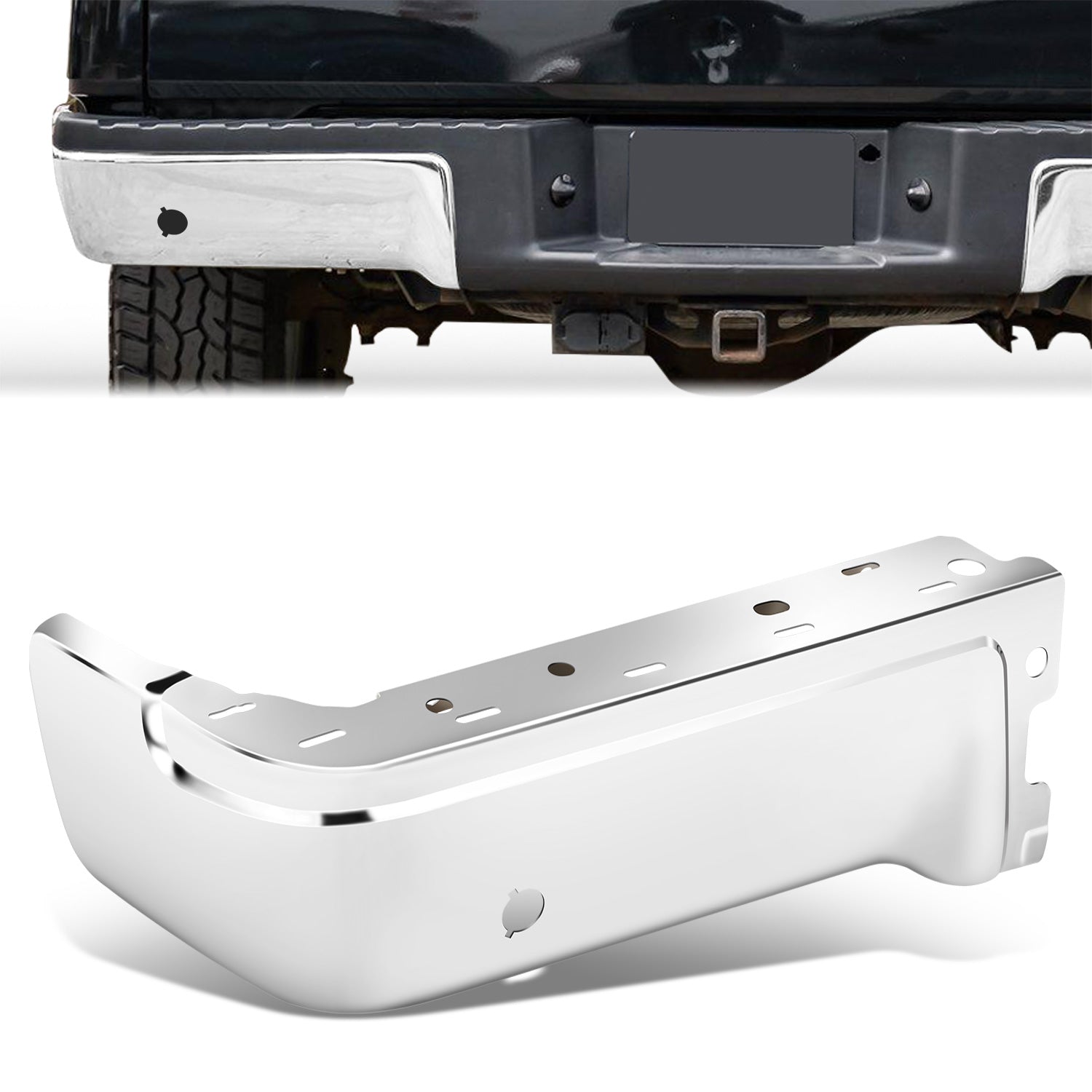 09-14 Ford F-150 Rear Bumper End Cap (Driver Side) with Parking Sensor Holes - Durable Replacement Part for Truck Accessories & Off-Road Protection
