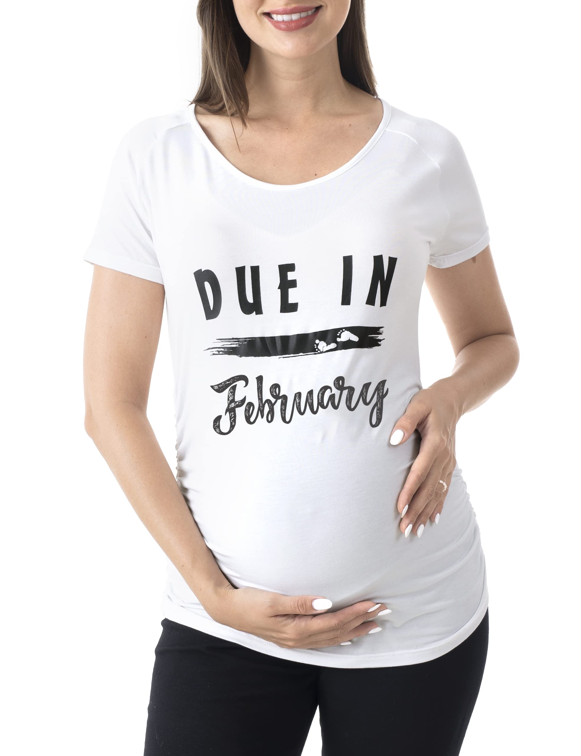 Funny Maternity Shirts for Pregnancy - SUNNYBUY Ruch Side Maternity Tee with Graphic Design | Comfortable Maternity Tops for Baby Showers, Pregnancy Announcements & Everyday Wear