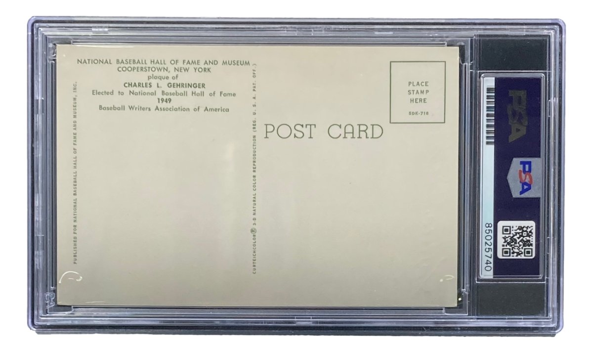Charlie Gehringer Autographed 4x6 Detroit Tigers Hall of Fame Plaque Card with PSA/DNA Certification #85025740 - Perfect for Baseball Memorabilia Collectors and Detroit Tigers Fans Display