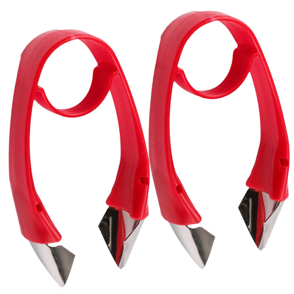 DOITOOL 2-Pack Stainless Steel Potato Peeler & Strawberry Huller - Kitchen Tool for Peeling Potatoes, Coring Fruits, Removing Stems - Lightweight & Durable for Cooking, Baking, Salad Prep (Red)