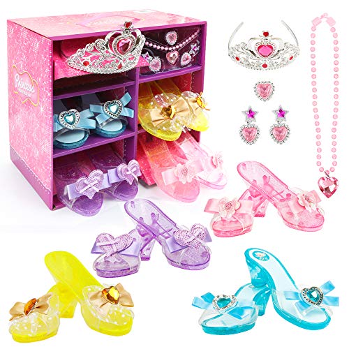 Princess Dress Up Shoes & Jewelry Set for Girls 3-5 Years - Role Play Gift