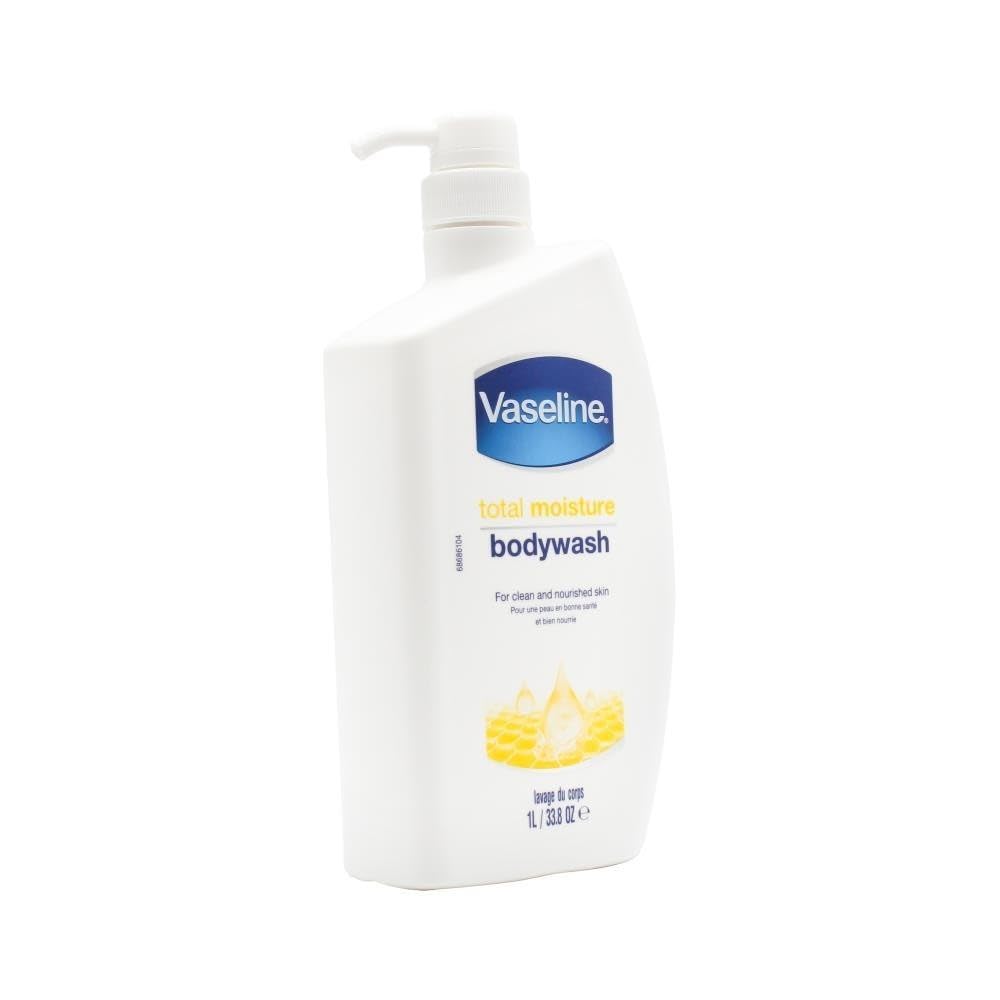 Vaseline Total Moisture Body Wash Pump Bottle 1L - Hydrating & Gentle Cleanser for Dry Skin, Removes Dirt & Impurities, Leaves Skin Smooth & Nourished | Perfect for Daily Shower, Bath Time & Post-Workout Refreshment