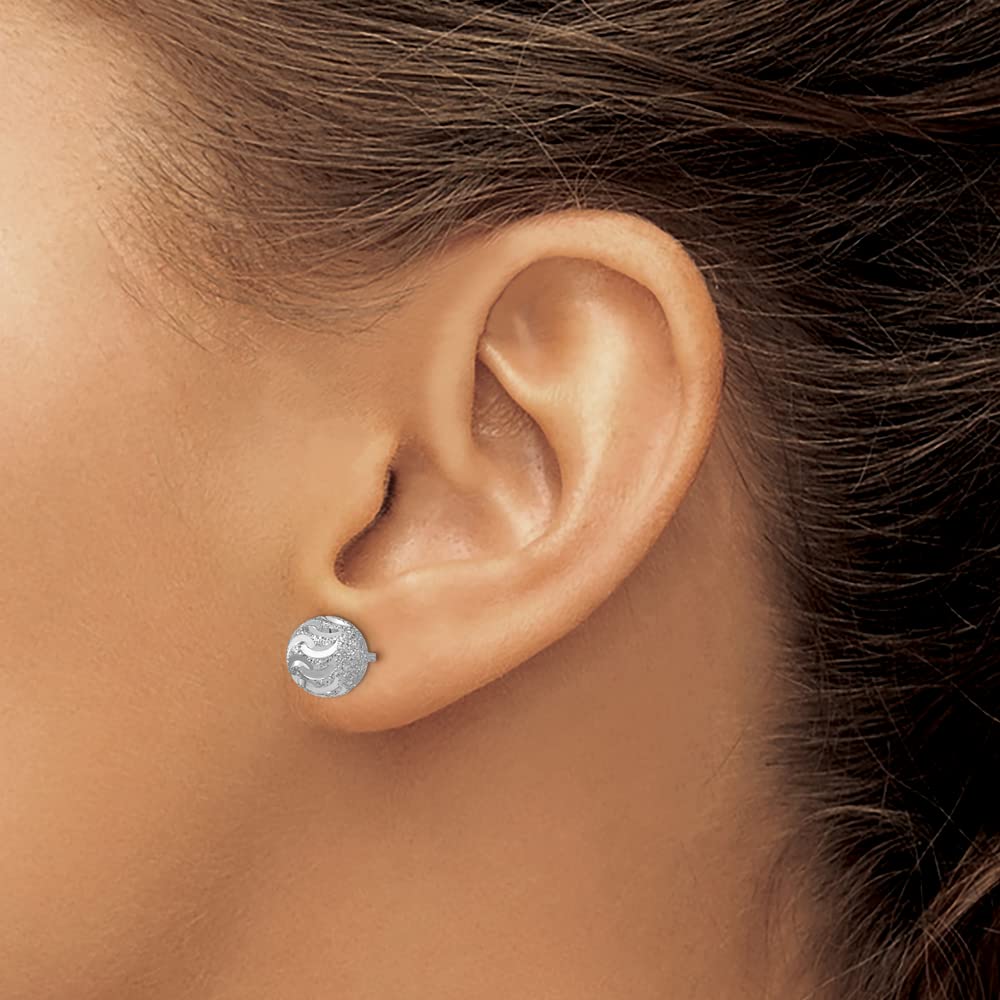 925 Sterling Silver Laser-Cut Ball Post Stud Earrings 8mm - Hypoallergenic Minimalist Jewelry for Women, Perfect for Everyday Wear & Special Occasions