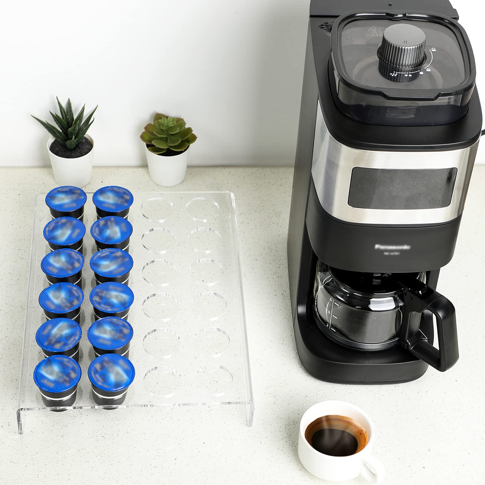 Clear Acrylic K-Cup Drawer Organizer - Holds 24 Coffee Pods for Keurig - Perfect for Kitchen Countertops