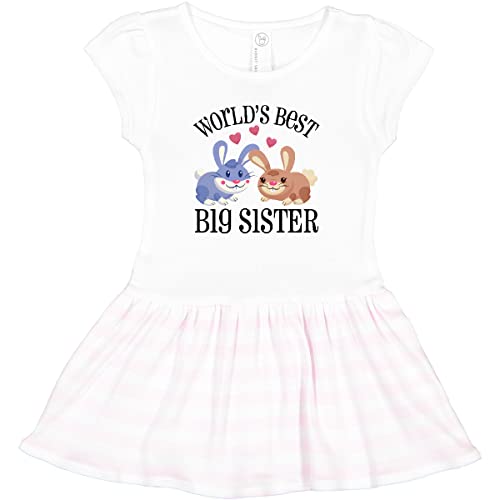 Inktastic World's Best Big Sister Toddler Dress - Cute Sibling Outfit for Special Occasions & Family Photos