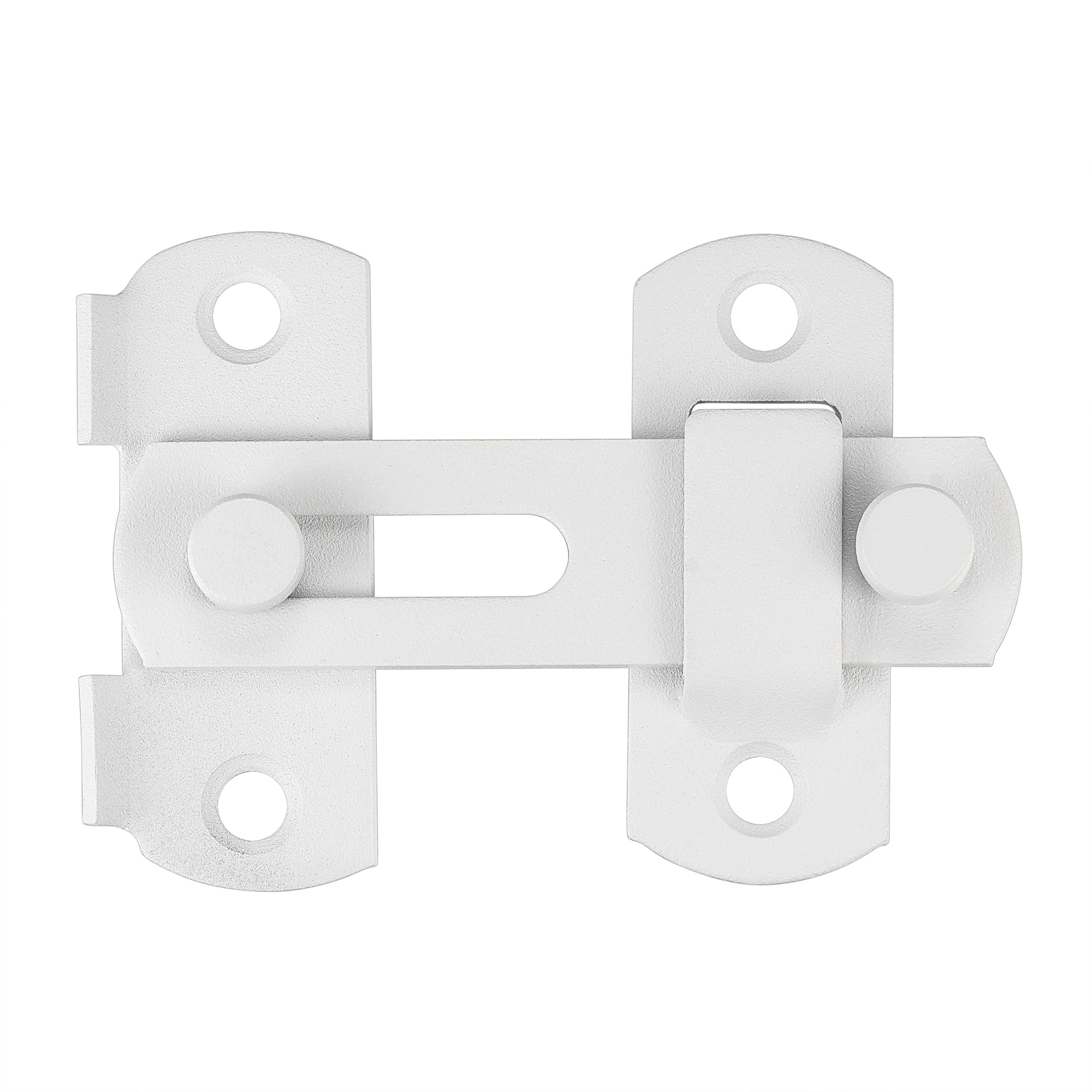 4 Packs Matte White Barn Door Latches - 2.75” x 2.02” Stainless Steel Sliding Gate Flip Latch for Bi-fold Doors, Wine Cabinets & Closet Doors - Durable White Finish for Rustic Home Decor & Farmhouse Style