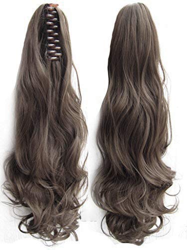 Pema Women's Synthetic Wavy-Curly Ponytail Hair Extensions & Wigs - Long Brown Hairpiece for Daily Wear & Cosplay