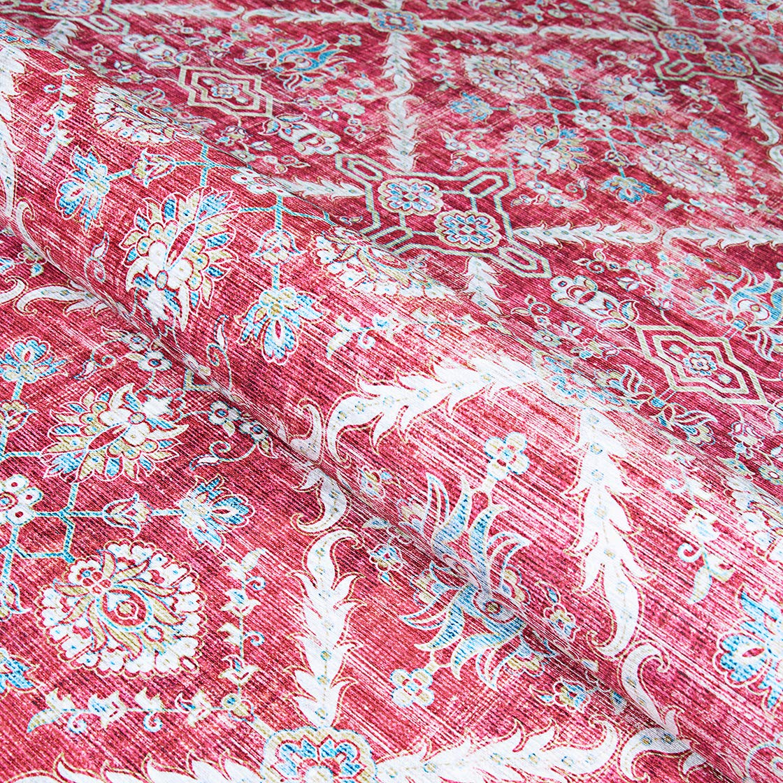 Couristan Pasha Arcadia Area Rug - Garnet Red 2' x 8' Runner - Soft Non-Slip Living Room, Bedroom, Hallway Carpet for Home Decor