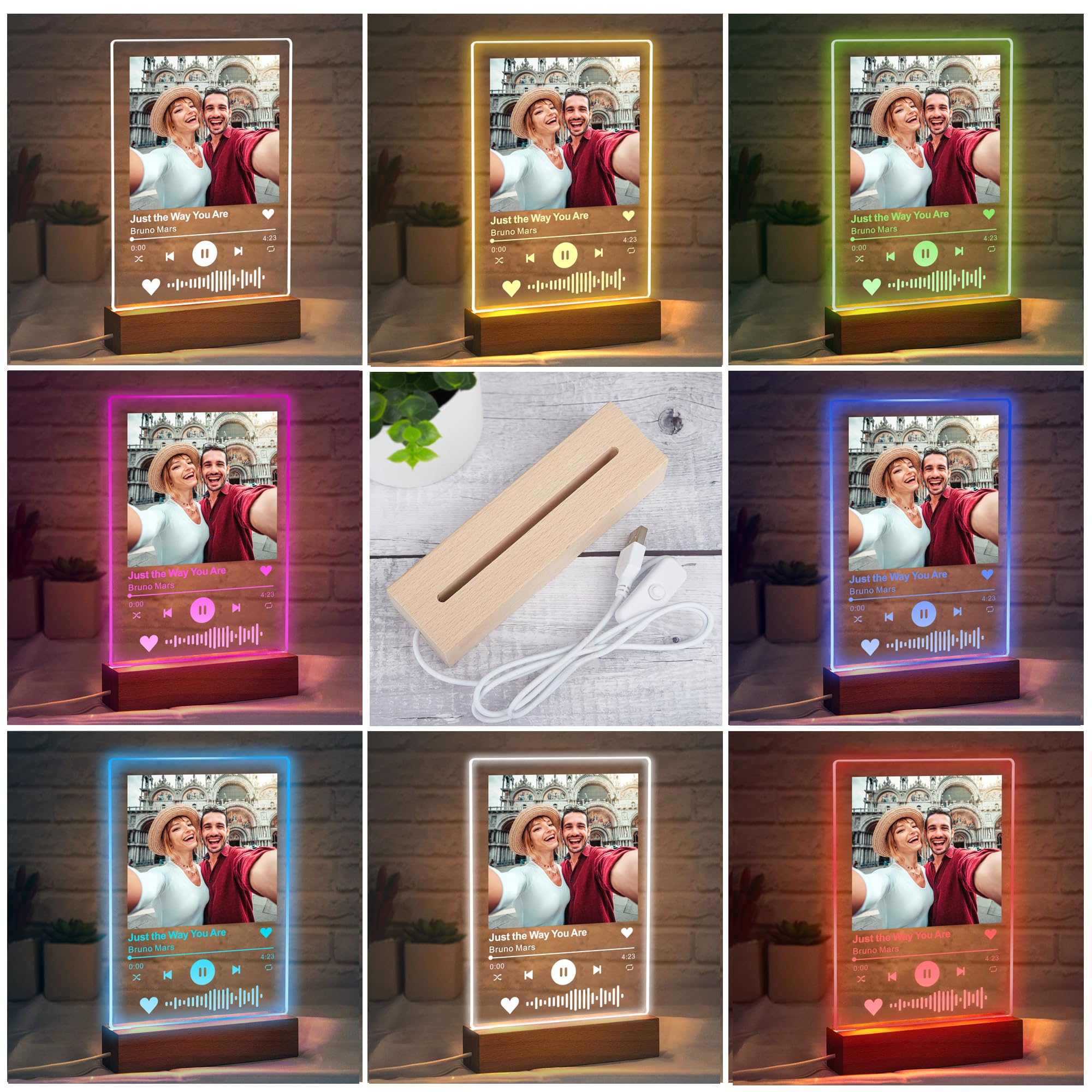 Custom Spotify Music Plaque with Photo - Personalized LED Acrylic Song Gift for Him, Her, Boyfriend, Girlfriend | Birthday, Christmas, Valentine's Day Present | Perfect for Music Lovers & Romantic Gifts