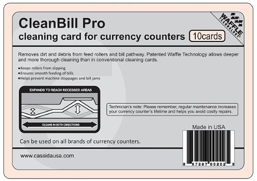 Cassida Cleaning Cards (CleanBillPro) - Premium Banknote Cleaning Solution for Cash Counting Machines | Perfect for Retail, Banks & Vending Businesses