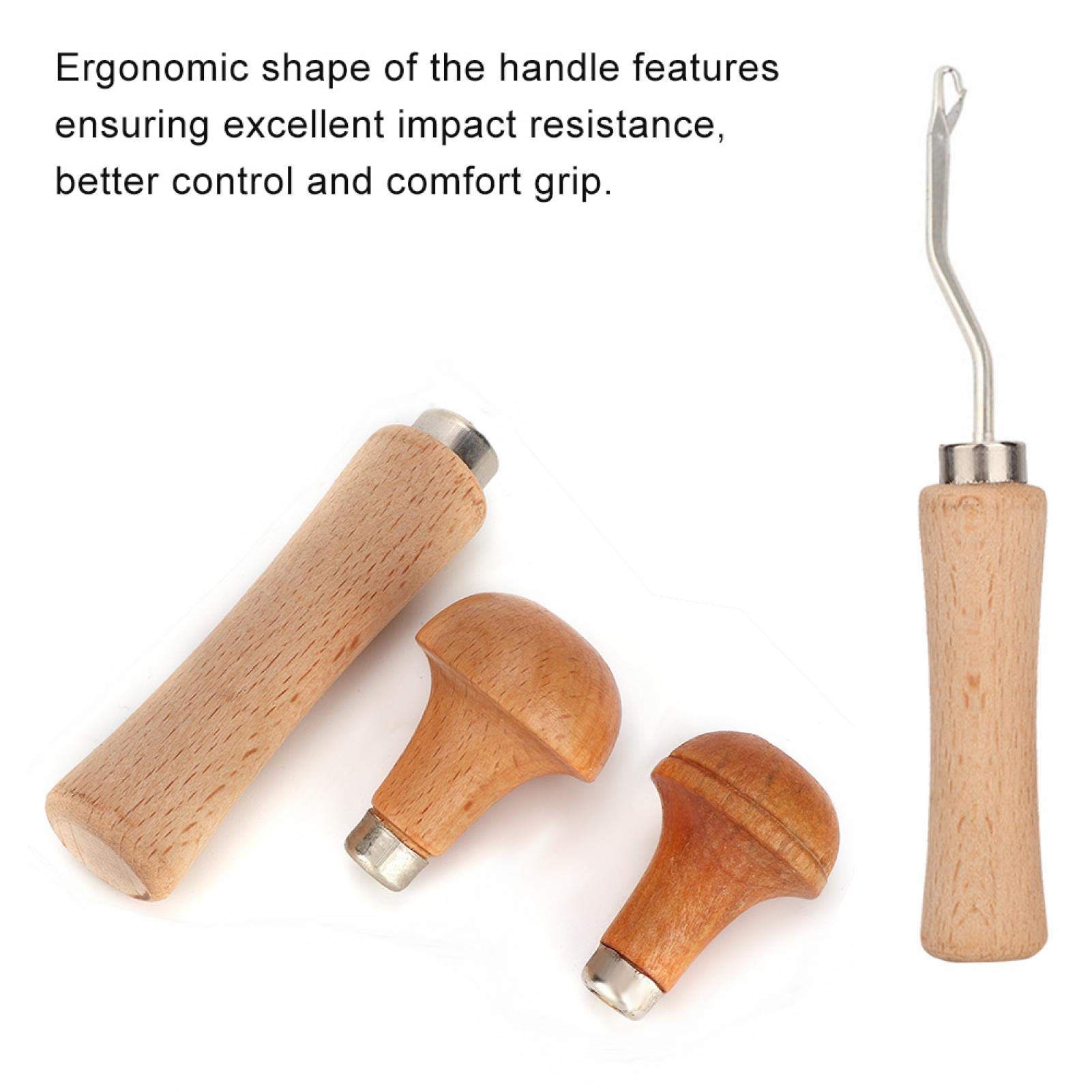 3-Piece Ergonomic Wooden File Handle Set - Durable DIY Screwdriver & Hand Drill Handle for Metal Files - Perfect for Woodworking, Metalworking & DIY Projects