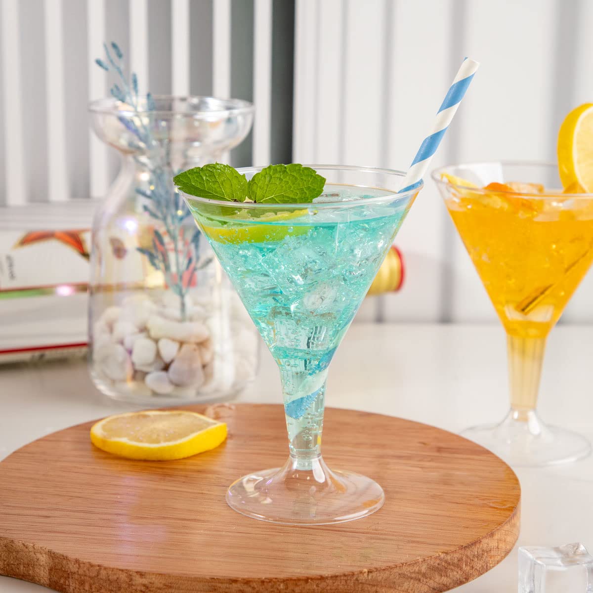 48 Pack Gold Plastic Martini Glasses - 6.25oz Disposable Cocktail Cups for Wedding, Party & Events - Elegant Plastic Margarita Glasses for Champagne, Cocktails & Beverages - Perfect for Bridal Showers, Bachelorette Parties & Celebrations