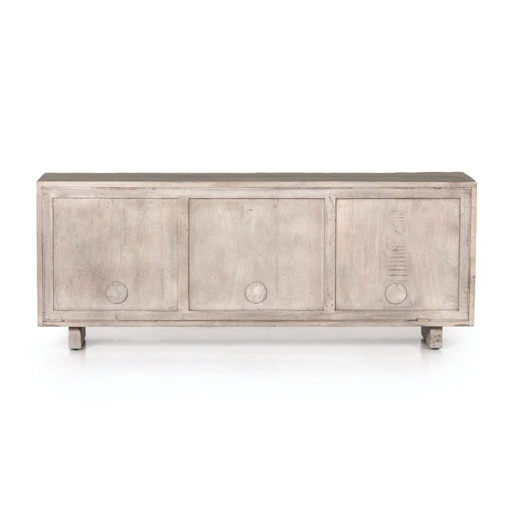 Rivka Aged Grey Media Console TV Stand for Living Room - Modern Entertainment Center with Storage for TV, Gaming & Home Theater Setup