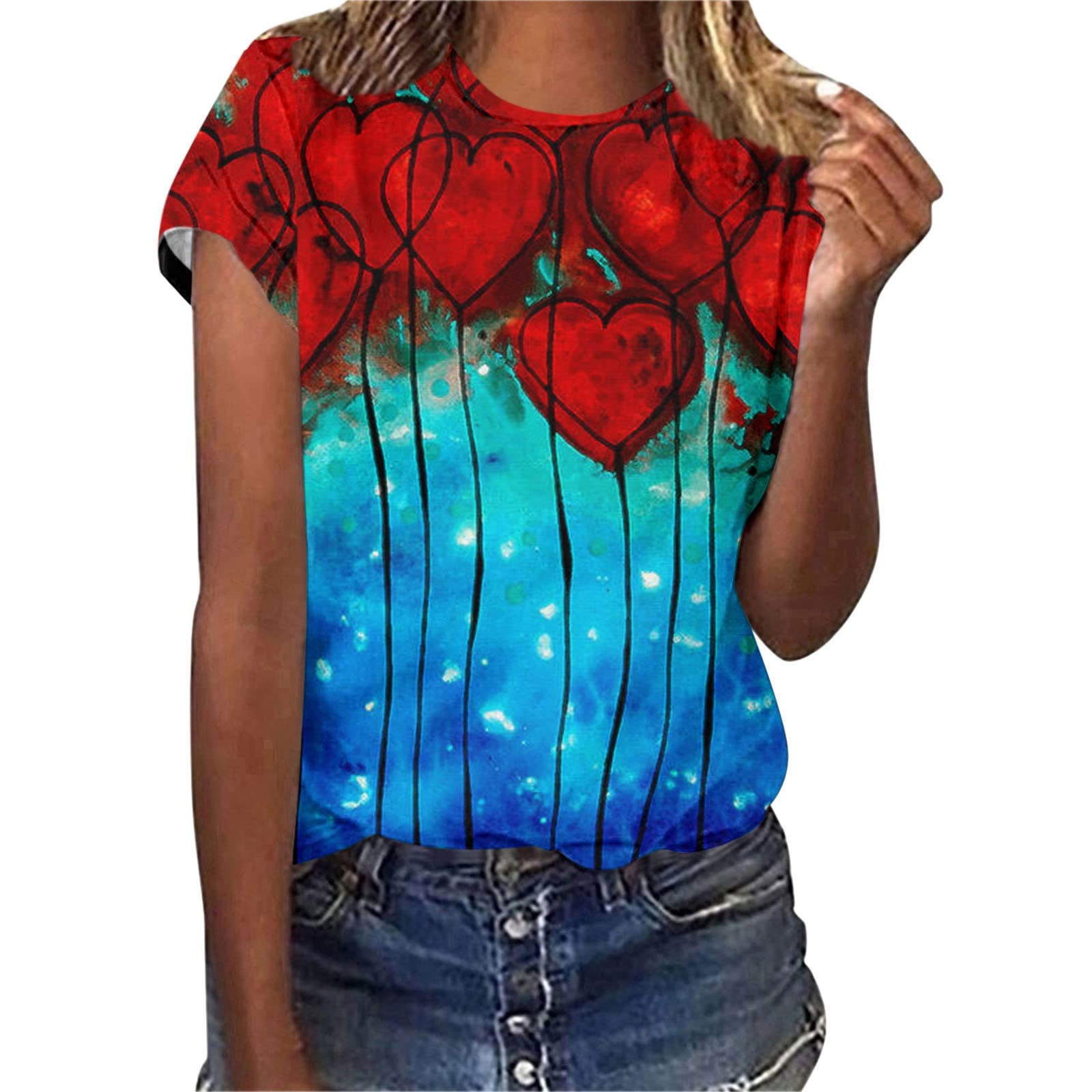 Women's Floral Short Sleeve Round Neck T-Shirt - Casual Summer Travel Tunic Top for Women | Perfect for Beach Vacations, Weekend Outings & Daily Wear