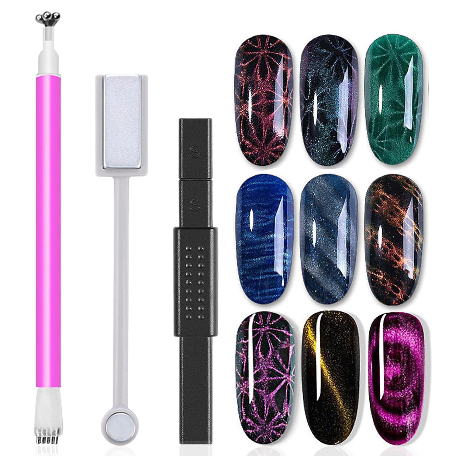 Double Head Magnet Stick for 3D Magnetic Cat Eye Gel Nail Polish - Professional Nail Art Manicure Tool (1-Piece) - Perfect for Salon & Home Nail Designs