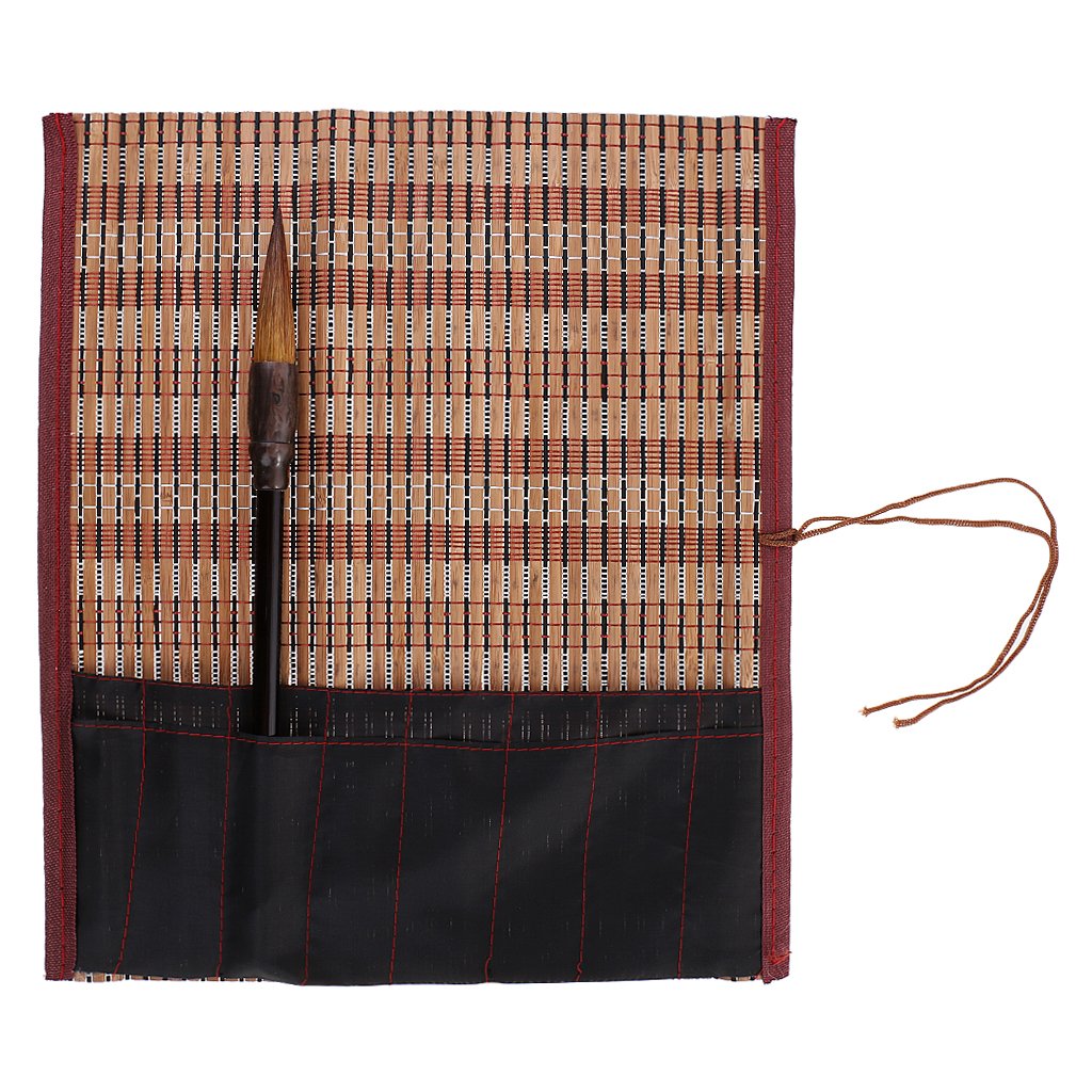 Premium Chinese Bamboo Calligraphy Brush Set with Roll Pen Holder - Traditional Ink Painting & Writing Supplies for Artists, Beginners - Perfect for Zen Meditation, Home Office Decor, Gift Giving