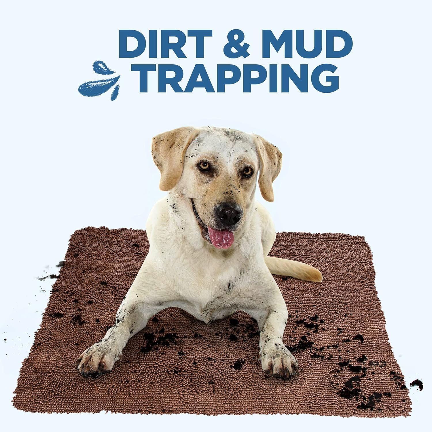 Ultra-Absorbent Soggy Doggy Doormat - Microfiber Chenille Indoor Wet Dog Mat for Muddy Paws, Drying & Pet Comfort - Dark Chocolate Non-Slip Mat for Entryway, Bedroom & Pet Lounge Areas