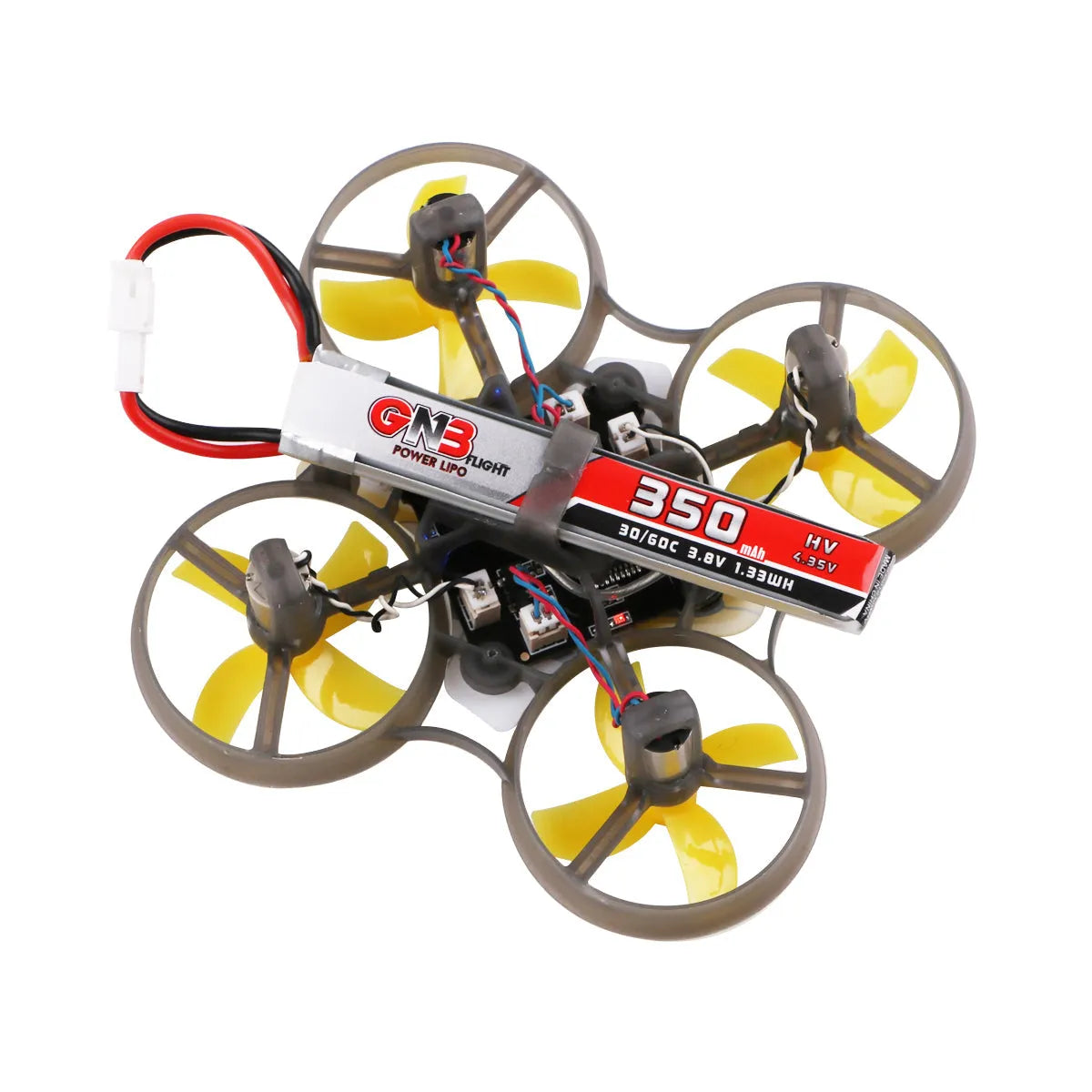 GNB/GAONENG 350mAh 1S Lipo Battery 30C 3.8V with JST PH 2.0 Connector - High Performance for Tiny Whoop Drones, FPV Racing, and RC Models (Pack of 6)