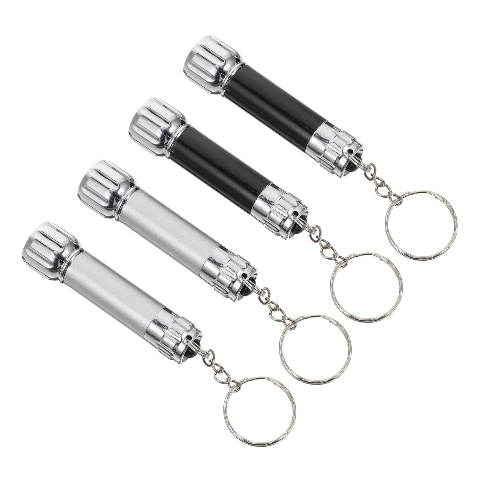 LIOOBO 4-Pack Mini Keychain Flashlights - Compact Aluminum Alloy Pumpkin Head LED Flashlight for Hiking, Climbing & Emergency Use - Perfect for Keyrings, Camping Gear & Outdoor Adventures