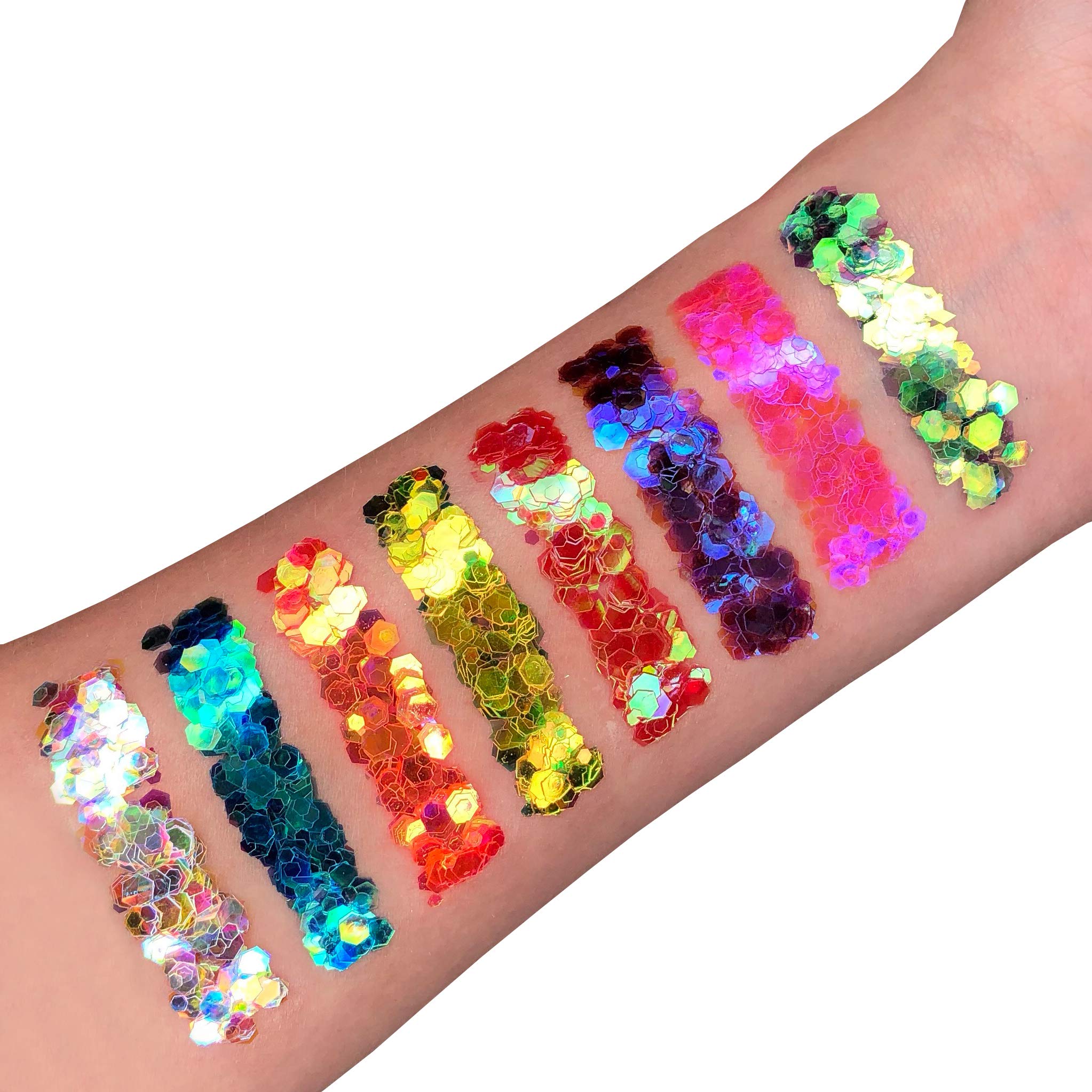 Moon Glitter Iridescent Chunky Face & Body Glitter Gel - 12ml Green Glitter Makeup for Festival, Rave, Halloween & Cosplay - Vegan & Cruelty Free