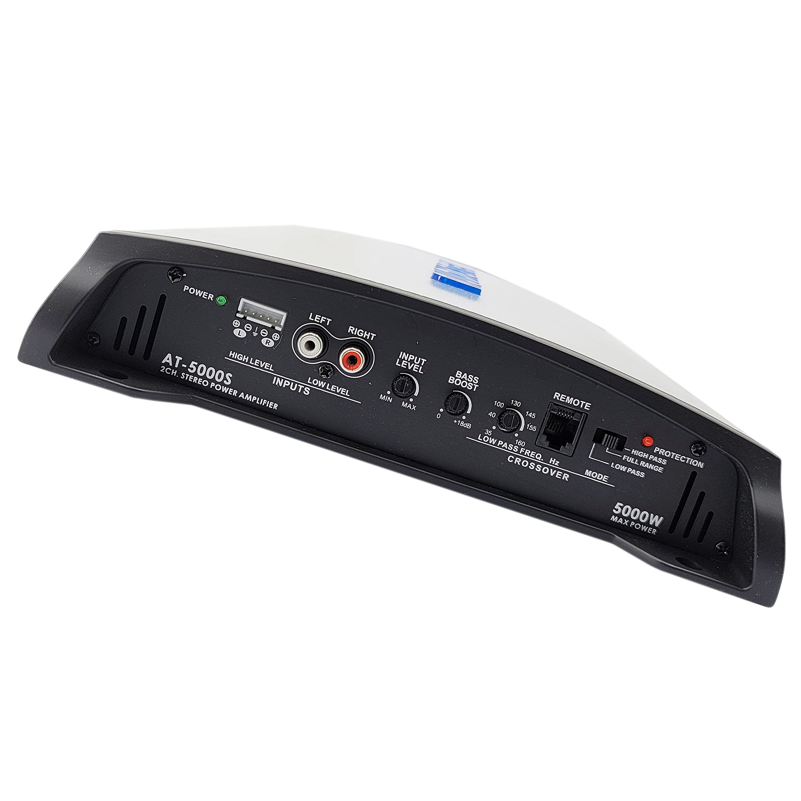 AUDIOTEK AT5000S 2 Channel 5000W Car Stereo Amplifier - 2 Ohm Stable, LED Indicator, Bass Knob, Full Range Audio - Perfect for Car Speakers & Subwoofers | Includes Phone Holder | Great for Road Trips & Car Audio Upgrades
