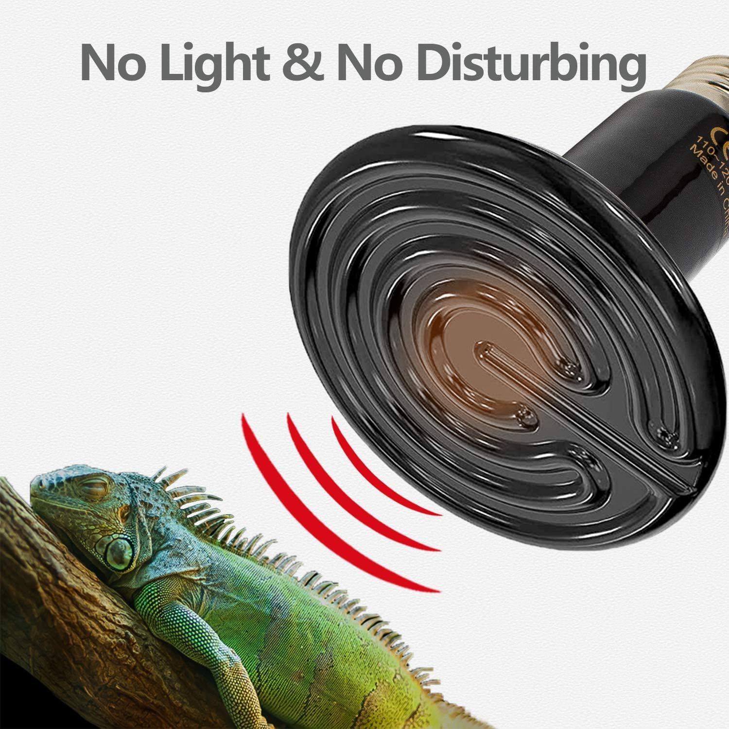 100W Ceramic Heat Emitter Bulb 2-Pack - E26 Reptile Heat Lamp for Lizards, Turtles, Snakes & Chicken Coops - No Light, No Harm Pet Heating Solution - Ideal for Terrariums, Brooders & Reptile Habitats