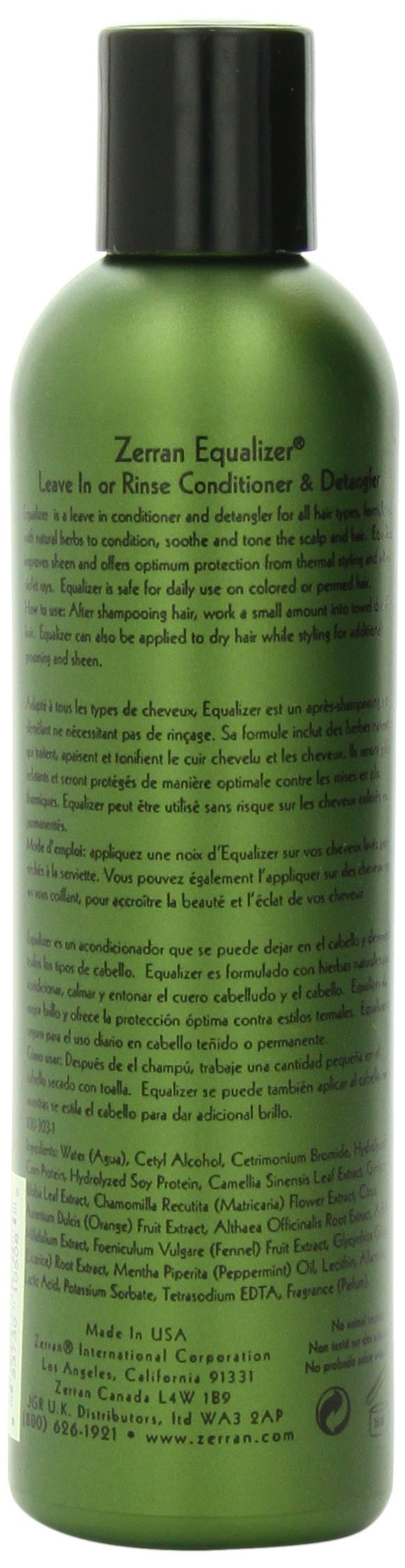 Zerran Equalizer Conditioner - 8 oz for Dry, Damaged Hair - Hydrating & Repairing Hair Treatment for Smooth, Shiny Locks - Perfect for Daily Use & Salon-Quality Results at Home