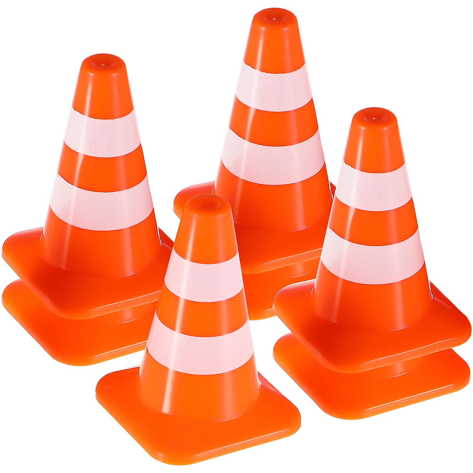 STOBOK 14-Piece Mini Orange Traffic Cones - Durable Plastic Road Construction Toys for Kids, Educational Safety Sign Models & Photo Props | Perfect for Playtime, Classroom Learning, and DIY Roadblock Scenes