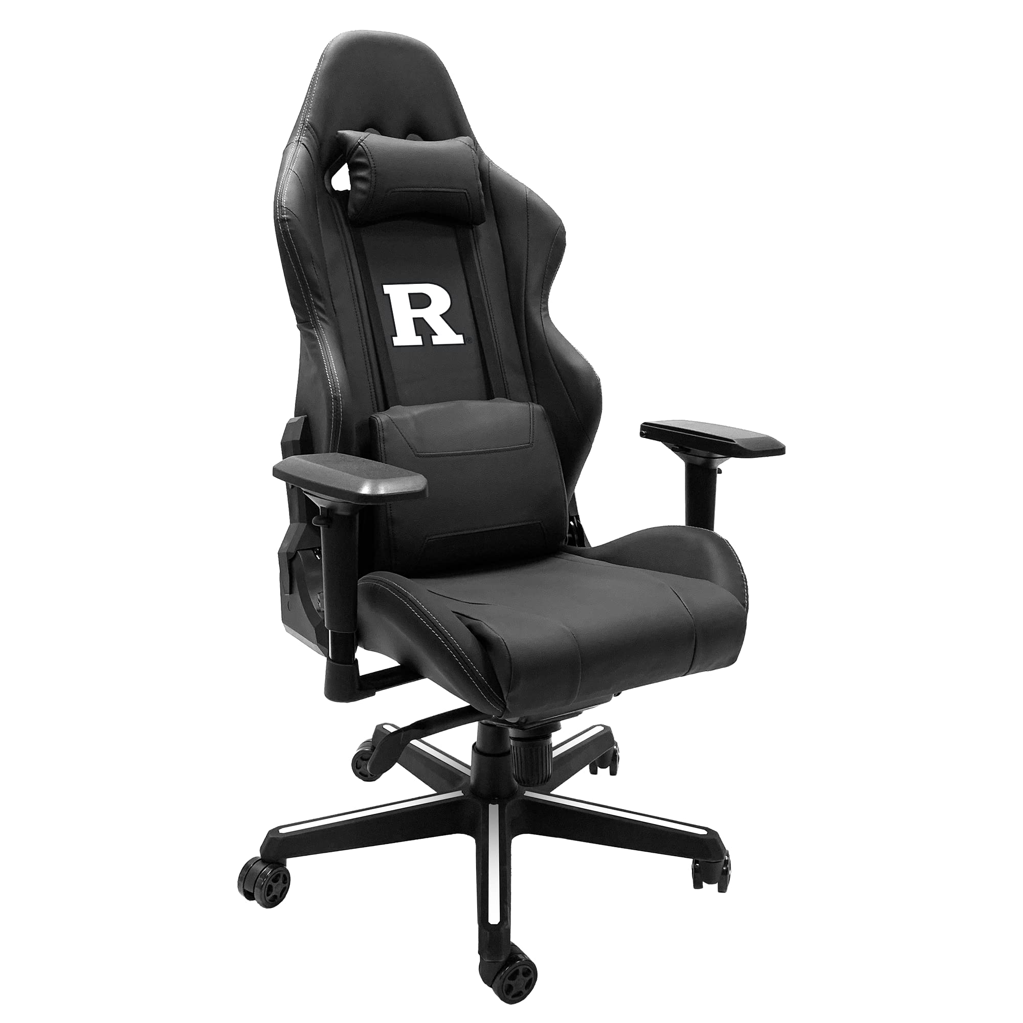 Dreamseat Xpression Gaming Chair with Interchangeable Rutgers Scarlet Knights White Logo - Ergonomic Office & PC Gaming Chair for Home, Dorm, Esports - Comfortable Racing Style Seat with Lumbar Support