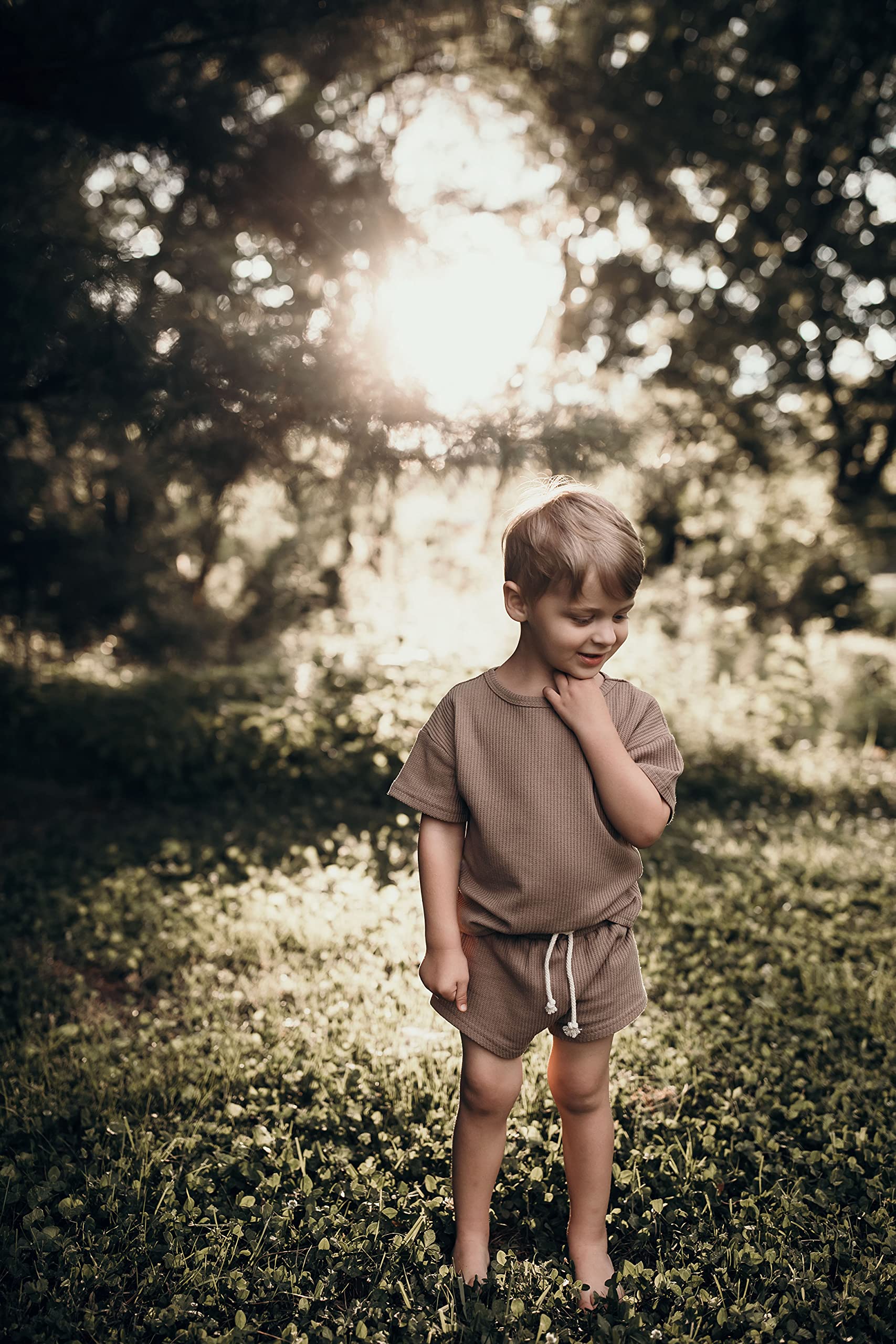 Three Little Tots Baby Boys & Girls Summer Waffle Toddler Outfit - Organic Cotton 2-Piece Top & Bottom Set | Cute Playwear for Beach, Park & Family Photos