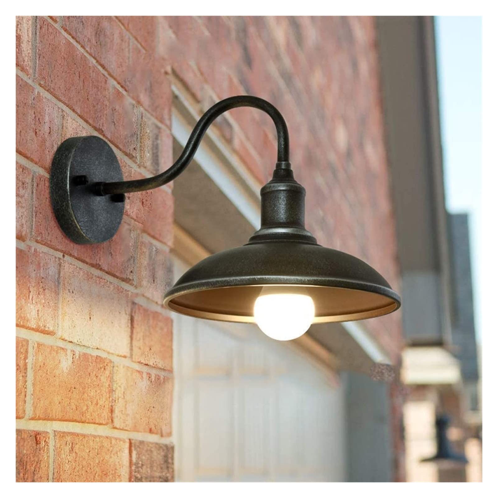 Vintage Industrial Porch Light - Aluminum Farmhouse Wall Sconce, Waterproof Outdoor Wall Lamp for Patio, Balcony & Front Door - Retro Style Exterior Lighting for American Homes
