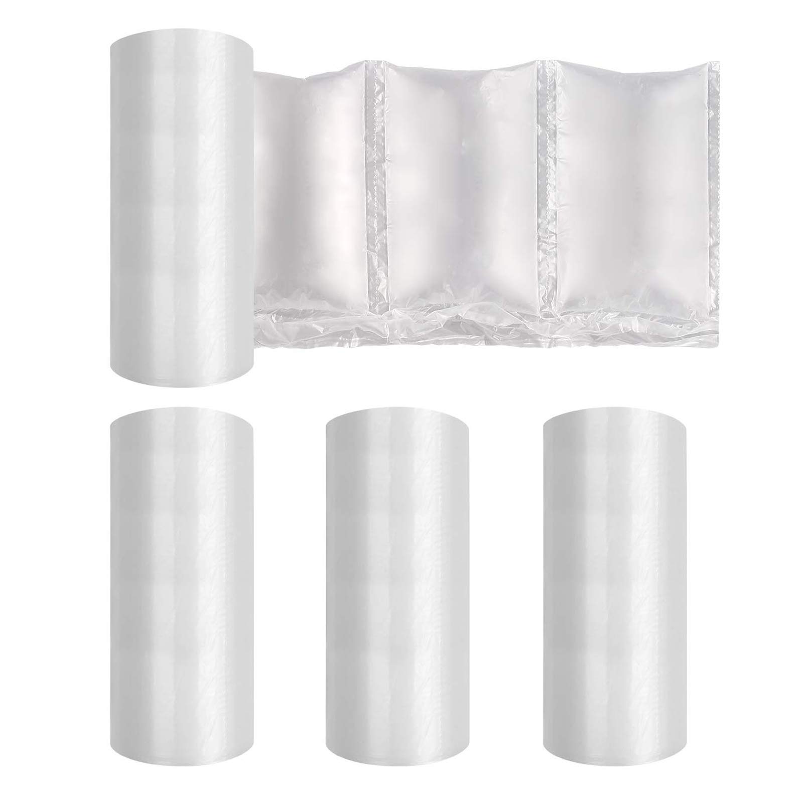 JZBRAIN Air Cushion Film Rolls - 4 Pack (200mm x 100mm x 200m x 0.02mm) Bubble Wrap Bags for Shipping Protection | Compatible with JZBRAIN Air Cushion Machine | Perfect for E-commerce Packaging & Fragile Item Protection