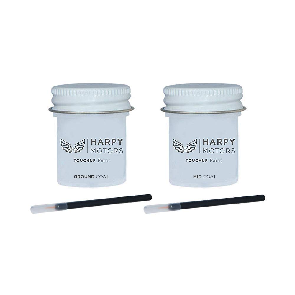 Harpy Motors 1/2oz Touch Up Paint Kit for 2004-2010 Mitsubishi Endeavor W69 Dover White Pearl - Includes Ground & Mid Coats with Brushes - Perfect Color Match Guaranteed - Ideal for Car Scratch Repair & DIY Auto Touch Ups