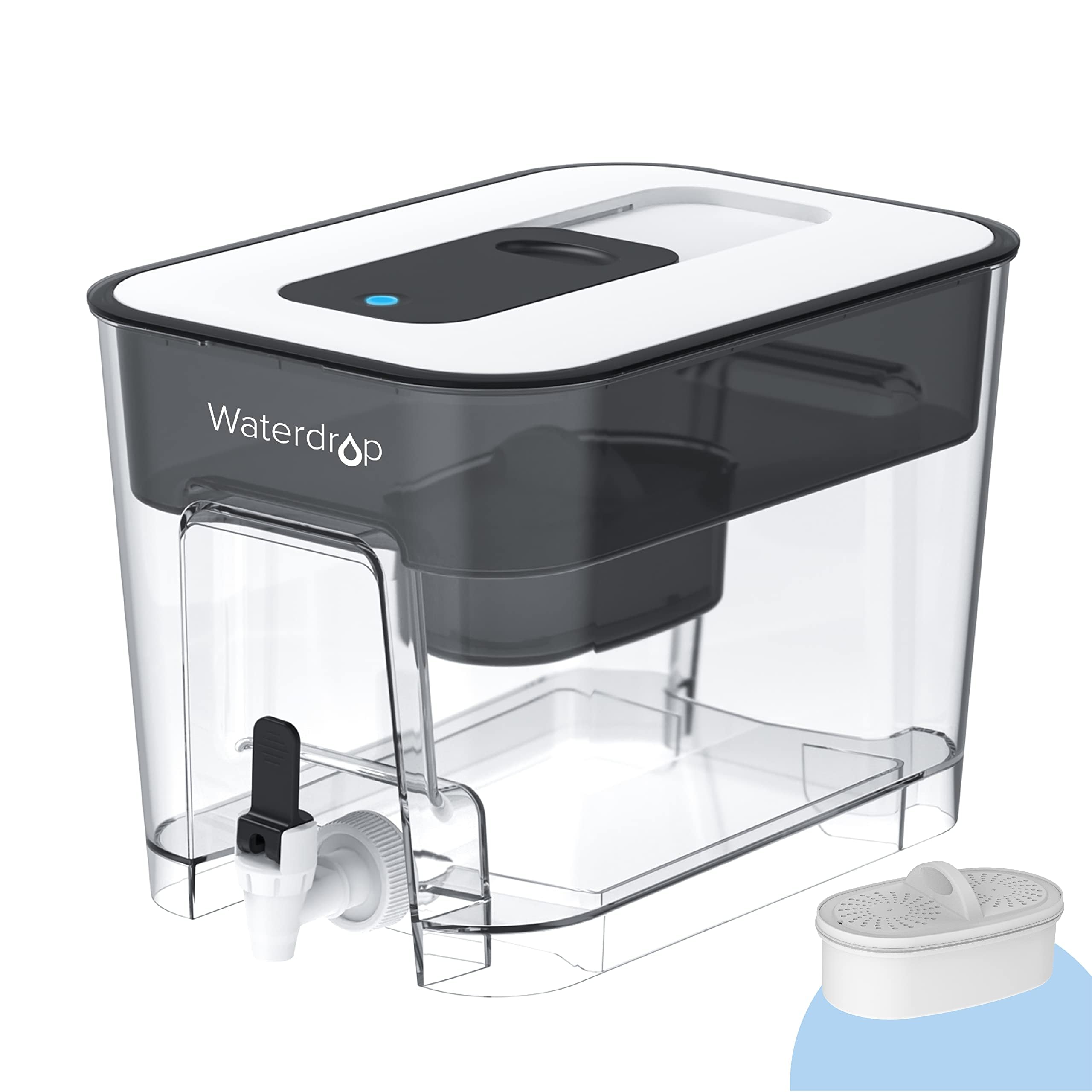 Waterdrop 200-Gallon Long-Life 40-Cup Large Water Filter Dispenser with 1 Filter - Premium Home & Office Water Purification System for Clean Drinking Water | Perfect for Kitchen, Office, Dorm & Outdoor Use