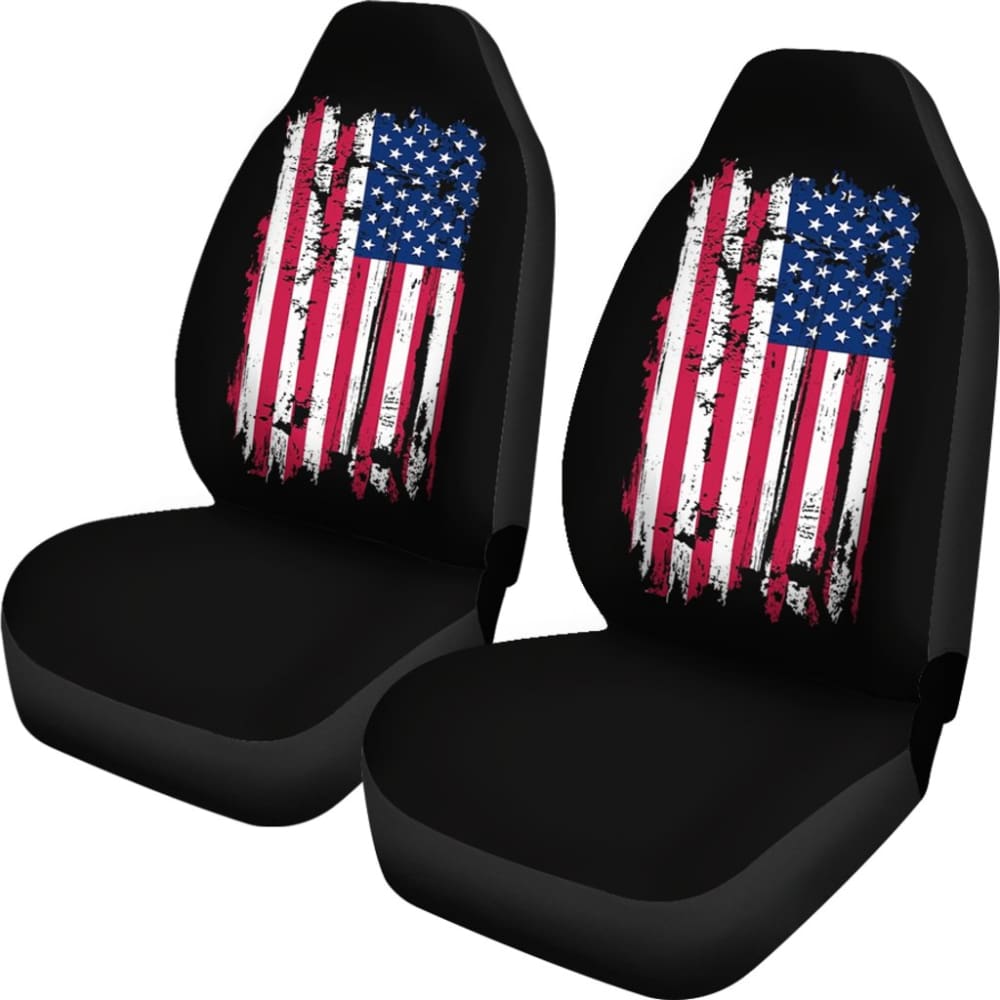 Premium Black Car Seat Covers with American Flag Design - Durable & Stylish for Trucks, SUVs, and Sedans - Perfect for Patriotic Drivers, Road Trips, and 4th of July Celebrations