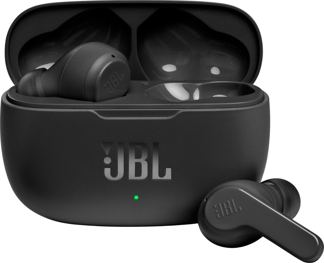 JBL Vibe 200 True Wireless Bluetooth Earbuds - Black (Renewed) | Noise Cancelling, 20H Playtime, IPX4 Waterproof | Perfect for Gym, Running & Commuting