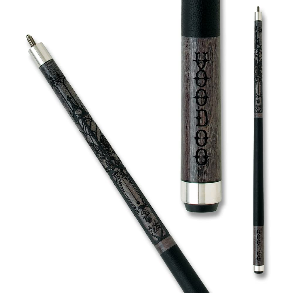 VOODOO Billiards Pool Cue Stick - 20oz Grey Cemetery Design - Professional Billiard Accessory for Home Game Rooms & Bars