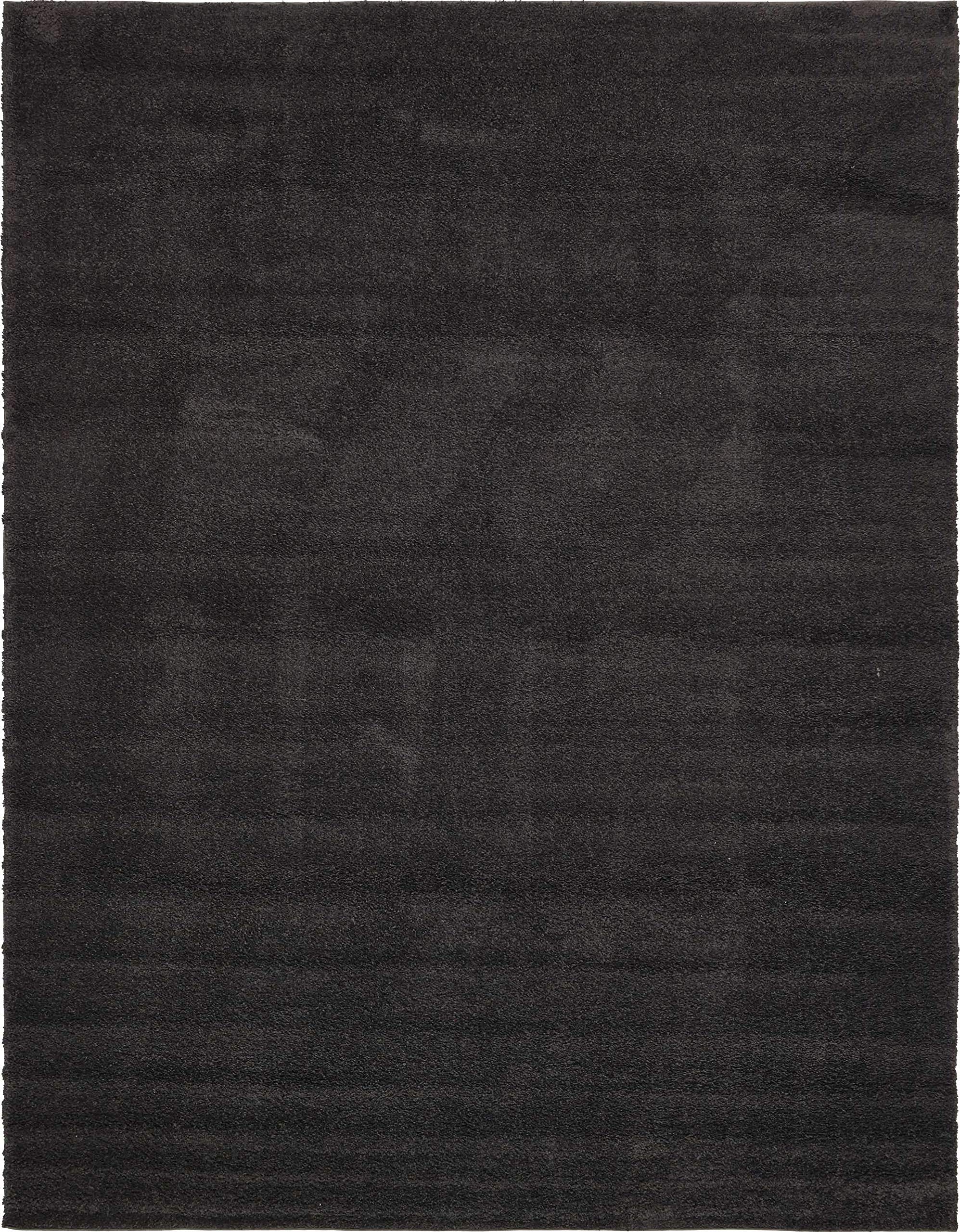 Unique Loom Solo Collection Area Rug - Calabasas 10' x 13' Rectangle Charcoal Black | Soft Modern Rug for Living Room, Bedroom & Office Decor